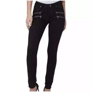 🔥5/$25 sale🔥 Paige Black Double Zipper Solid Skinny Fit Pants Size 26